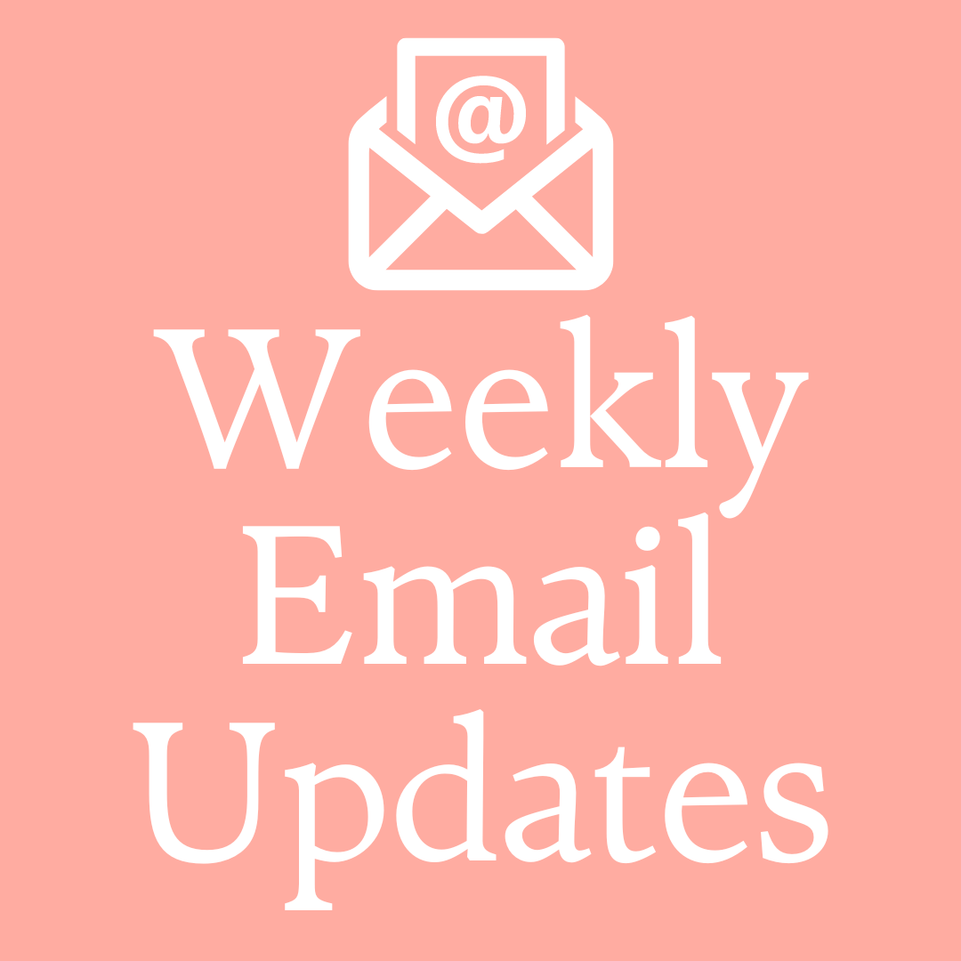 Weekly email updates with email icon